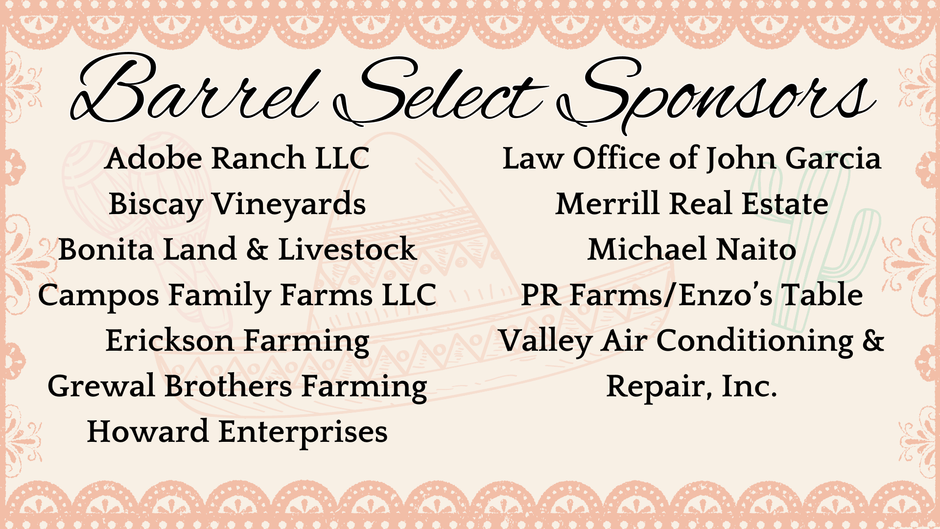 Barrel Select Sponsors