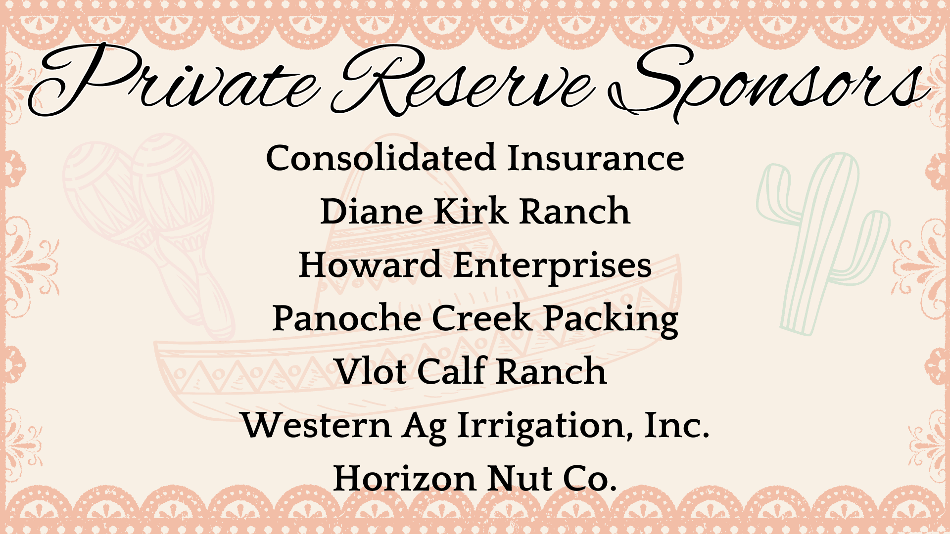 Private Reserve Sponsors